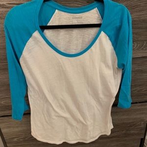 Blue Baseball three quarter sleeved shirt